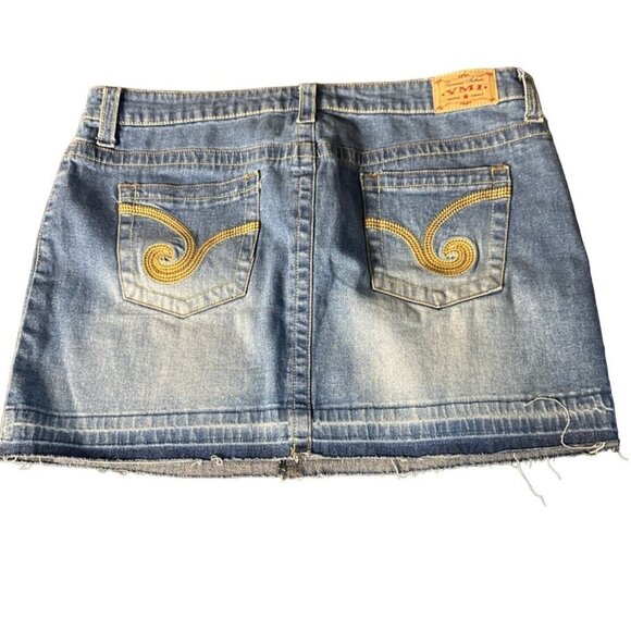 YMI Women Distressed Denim Short Skirt Size 13 Sku 1062 - Picture 4 of 12